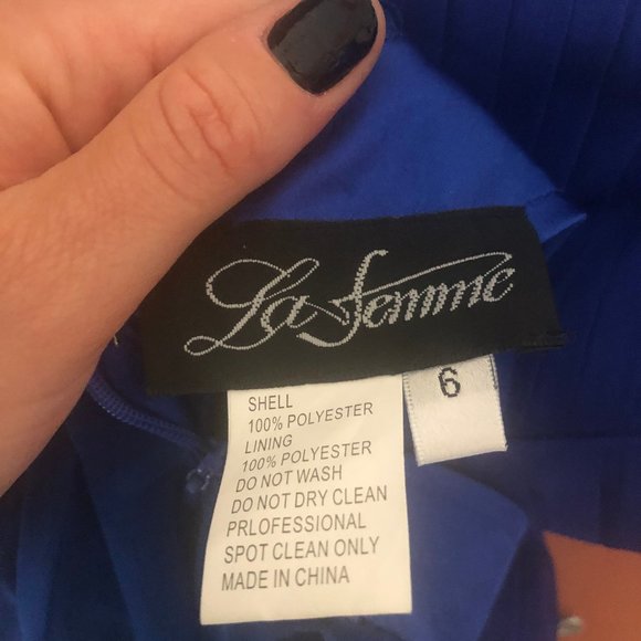 Blue Ombre Strapless Prom Dress - Picture 4 of 4